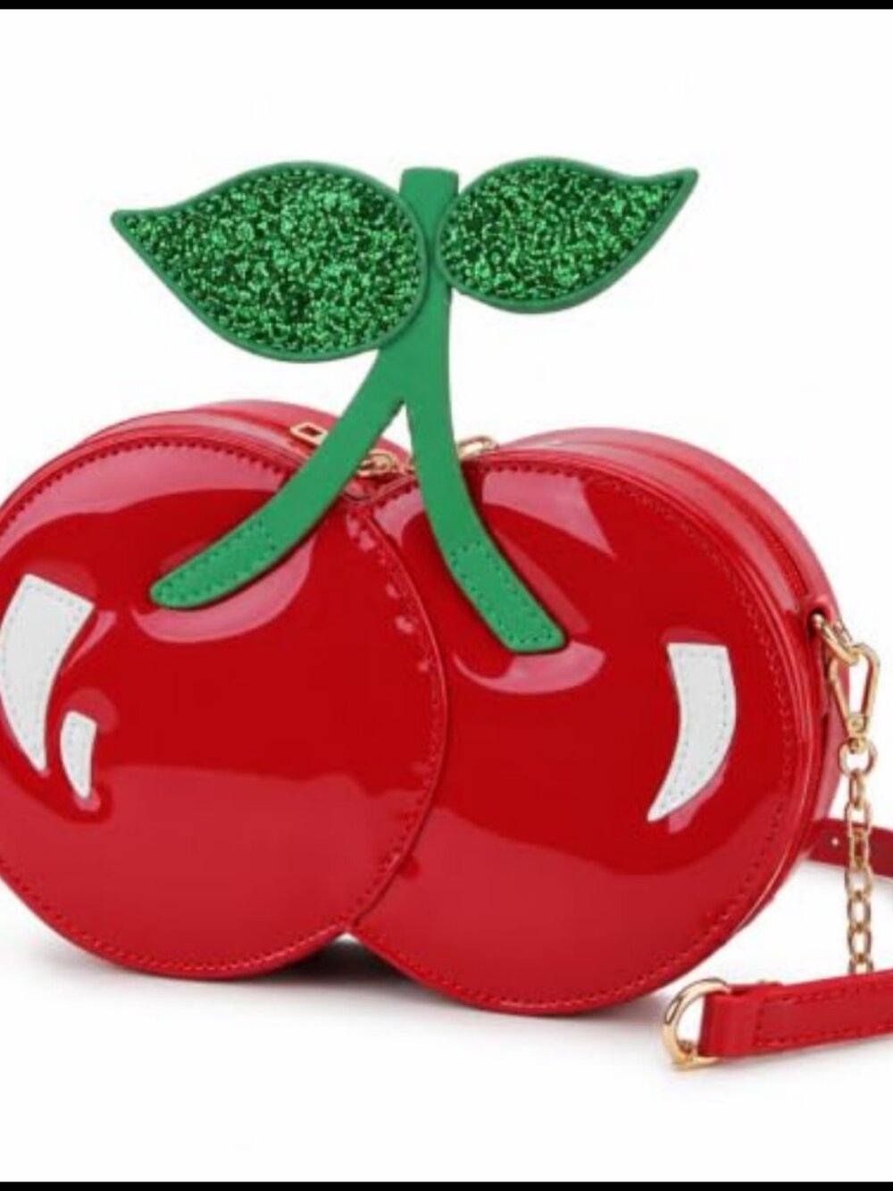 Novelty Cherry Crossbody Purse Vegan Leather Adjustable Strap